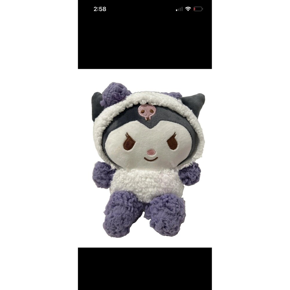Kuromi Onegai My Melody Anime Sheep Costume Plush Toy 8.5" Purple Sherpa Doll